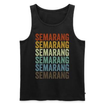 Semarang Indonésie Rétro Vintage - Débardeur bio Premium Homme - noir - Devant - Michal (187cm)