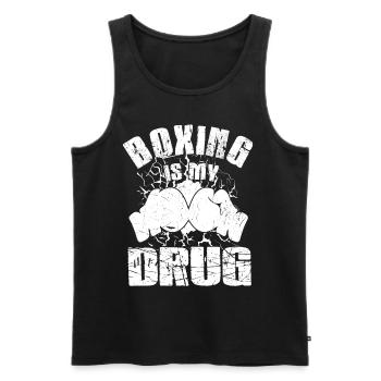 La boxe est ma drogue Gants de boxe drôle Boxeur - Débardeur bio Premium Homme - noir - Devant - Michal (187cm)