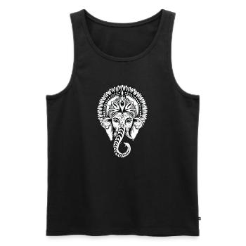 Ganesha I Hindouisme Bouddhisme Motif pour - Débardeur bio Premium Homme - noir - Devant - AI Model Male 178 light (178cm)