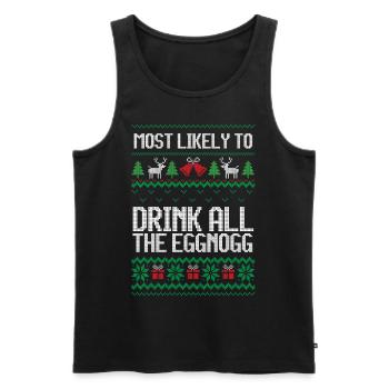 Le plus susceptible de boire tous les noëls moches de lait de poule - Débardeur bio Premium Homme - noir - Devant - Michal (187cm)