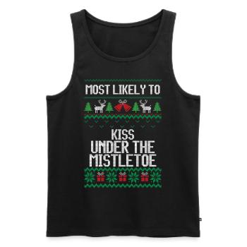 Most likely to kiss under the mistletoe christmas - Männer Premium Bio Tank Top - Schwarz - Vorne - AI Model Male 178 light (178cm)