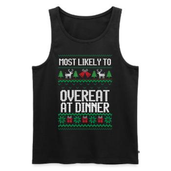 Le plus susceptible de trop manger au dîner noël laid - Débardeur bio Premium Homme - noir - Devant - Michal (187cm)