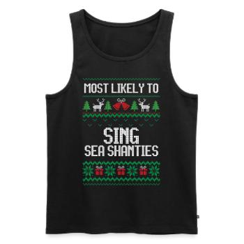 Most likely to sing sea shanties ugly christmas - Männer Premium Bio Tank Top - Schwarz - Vorne - AI Model Male 178 light (178cm)
