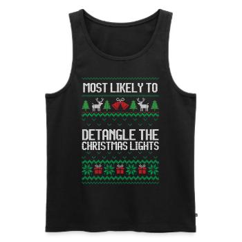Christmas lights ugly christmas shirt - Men's Premium Organic Tank Top - black - Front - AI Model Male 178 light (178cm)