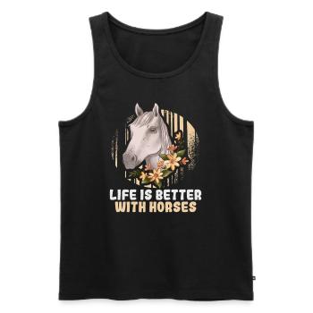 Design équestre et équestre pour les amoureux des chevaux - Débardeur bio Premium Homme - noir - Devant - AI Model Male 178 light (178cm)