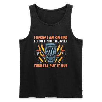 Welder slogan design for metal workers - Men's Premium Organic Tank Top - black - Front - Michal (187cm)