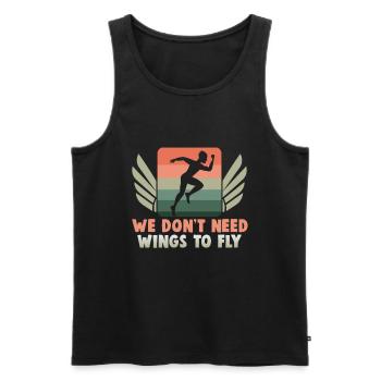 Running Marathon Runner Running - Men's Premium Organic Tank Top - black - Front - AI Model Male 178 light (178cm)