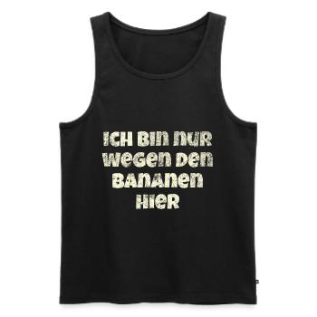 Ich Bin Nur Wegen Den Bananen Hier - Marathon - Männer Premium Bio Tank Top - Schwarz - Vorne - Michal (187cm)