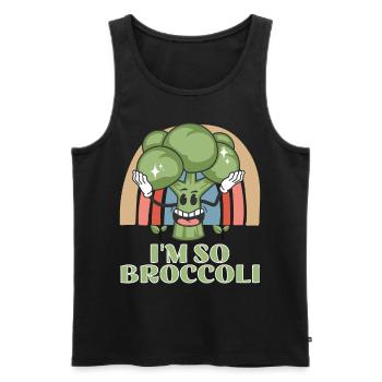 Broccoli Broccoli Vegetables Vegan - Men's Premium Organic Tank Top - black - Front - Michal (187cm)