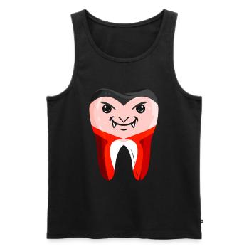 Dentists Tooth In Vampire Costume On Halloween - Männer Premium Bio Tank Top - Schwarz - Vorne - AI Model Male 178 light (178cm)