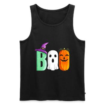 The Three Boo Witch Ghost Pumpkin Costume - Männer Premium Bio Tank Top - Schwarz - Vorne - AI Model Male 178 light (178cm)