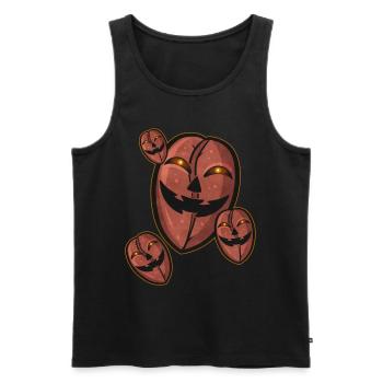 Evil Jack O Lantern Coffee Beans Halloween - Männer Premium Bio Tank Top - Schwarz - Vorne - AI Model Male 178 light (178cm)