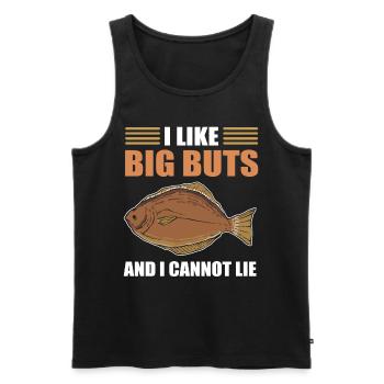 I Like Big Buts and I Cannot Lie Halibut Fishing - Men's Premium Organic Tank Top - black - Front - AI Model Male 178 light (178cm)