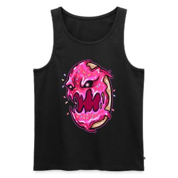 Scary Horror Monster Zombie Donut Halloween - Männer Premium Bio Tank Top - Schwarz - Vorne - Michal (187cm)