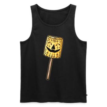 Evil Jack O Lantern Corn Lollipop Halloween - Männer Premium Bio Tank Top - Schwarz - Vorne - Michal (187cm)