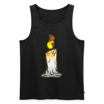 Burning Candle Halloween - Männer Premium Bio Tank Top - Schwarz - Vorne - Michal (187cm)