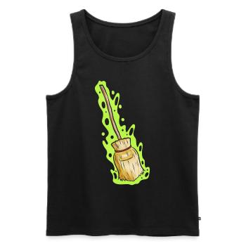 Magic Witch Broom With Green Shimmer Halloween - Männer Premium Bio Tank Top - Schwarz - Vorne - AI Model Male 178 light (178cm)