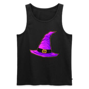 Evil Witch Hat Purple Magic Hat Halloween - Men's Premium Organic Tank Top - black - Front - AI Model Male 178 light (178cm)