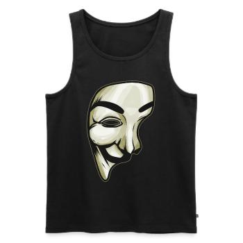 Masque comme costume pour Halloween - Débardeur bio Premium Homme - noir - Devant - AI Model Male 178 light (178cm)