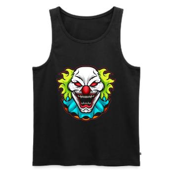Visage de clown d’horreur Halloween - Débardeur bio Premium Homme - noir - Devant - AI Model Male 178 light (178cm)