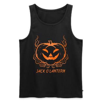Evil Jack O Lantern Face Costume For Halloween - Männer Premium Bio Tank Top - Schwarz - Vorne - Michal (187cm)