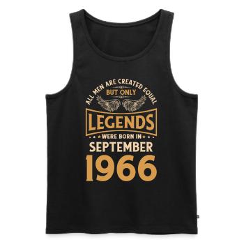 Anniversaire Les Légendes ont été publiées en septembre 1966 g - Débardeur bio Premium Homme - noir - Devant - Michal (187cm)