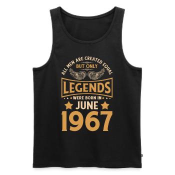Geburtstag Die Legenden wurden im Juni 1967 gebore - Männer Premium Bio Tank Top - Schwarz - Vorne - Michal (187cm)