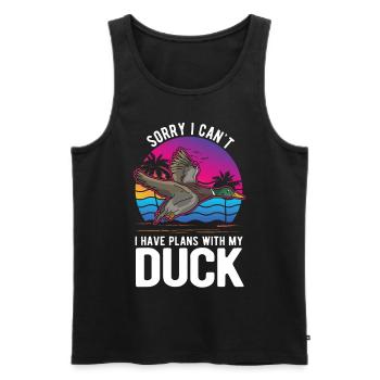 Canard Cadeau Canard Éleveur Canard - Débardeur bio Premium Homme - noir - Devant - Michal (187cm)