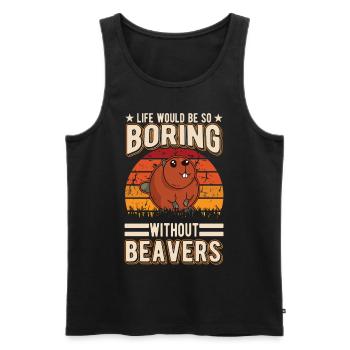 Beaver Gift Beaver Dam - Men's Premium Organic Tank Top - black - Front - Michal (187cm)