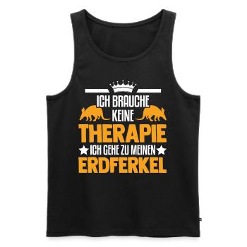 Erdferkel Therapie Aardvark - Männer Premium Bio Tank Top - Schwarz - Vorne - Michal (187cm)