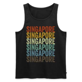 Singapore Singapore Retro Vintage - Men's Premium Organic Tank Top - black - Front - AI Model Male 178 light (178cm)