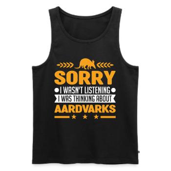 Erdferkel Geschenk Aardvark - Männer Premium Bio Tank Top - Schwarz - Vorne - AI Model Male 178 light (178cm)