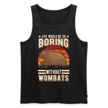 Wombat australien - Débardeur bio Premium Homme - noir - Devant - Michal (187cm)
