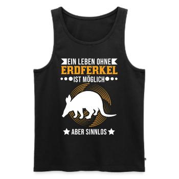 Ein Leben ohne Erdferkel ist möglich Aber sinnlos - Männer Premium Bio Tank Top - Schwarz - Vorne - Michal (187cm)