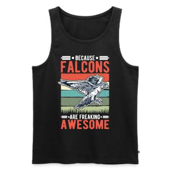 Because Falcons are freaking awesome Falke - Men's Premium Organic Tank Top - black - Front - AI Model Male 178 light (178cm)