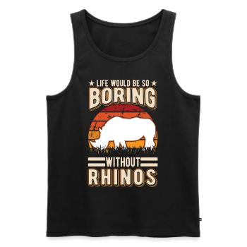 Life would be so boring without Rhinos Nashorn - Männer Premium Bio Tank Top - Schwarz - Vorne - Michal (187cm)