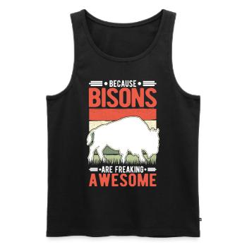 Buffalo Gift Bison Water Buffalo Buffalo - Men's Premium Organic Tank Top - black - Front - AI Model Male 178 light (178cm)