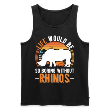 Life would be so boring without Rhinos Nashorn - Männer Premium Bio Tank Top - Schwarz - Vorne - Michal (187cm)