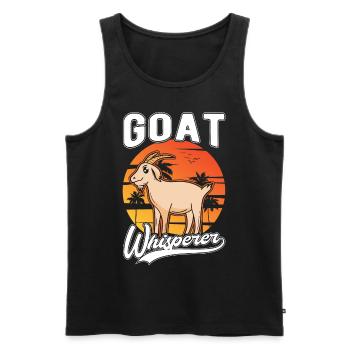 Goat Whisperer Goat Host Goat - Men's Premium Organic Tank Top - black - Front - Michal (187cm)