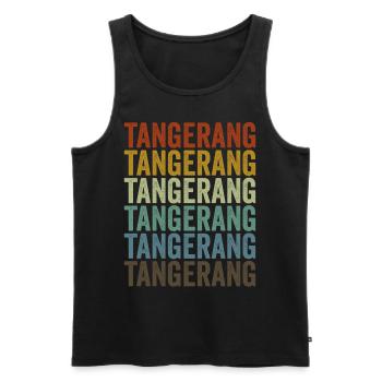 Tangerang Indonésie Rétro Vintage - Débardeur bio Premium Homme - noir - Devant - Michal (187cm)
