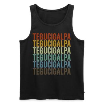 Tegucigalpa Honduras Retro Vintage - Men's Premium Organic Tank Top - black - Front - Michal (187cm)