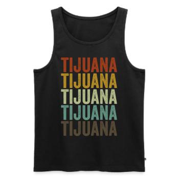Tijuana Mexico Retro Vintage - Men's Premium Organic Tank Top - black - Front - Michal (187cm)