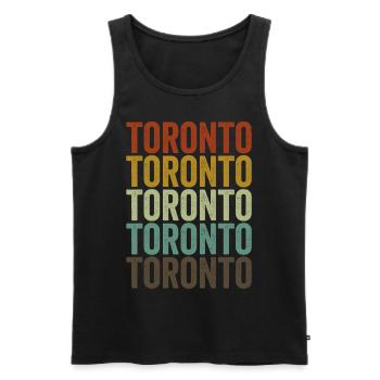 Toronto Kanada Retro Vintage - Männer Premium Bio Tank Top - Schwarz - Vorne - Michal (187cm)