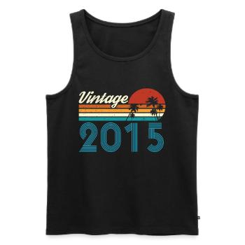 Vintage 2015 Vintage Birthday Retro Vintage - Men's Premium Organic Tank Top - black - Front - Michal (187cm)