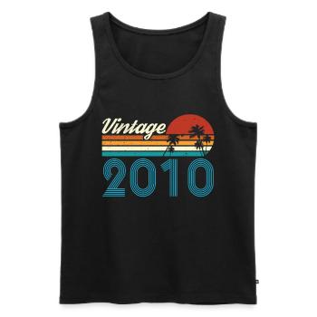 Vintage 2010 Vintage Anniversaire Rétro Vintage - Débardeur bio Premium Homme - noir - Devant - Michal (187cm)