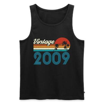 Vintage 2009 Vintage Birthday Retro Vintage - Men's Premium Organic Tank Top - black - Front - Michal (187cm)