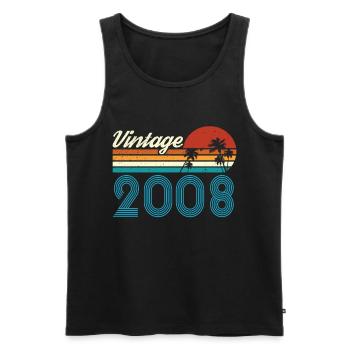 Vintage 2008 Vintage Anniversaire Rétro Vintage - Débardeur bio Premium Homme - noir - Devant - Michal (187cm)