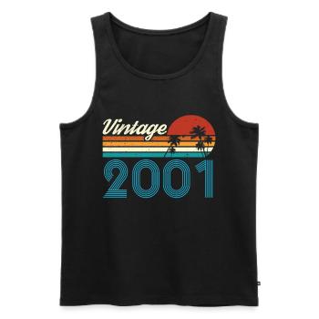 Vintage 2001 Vintage Anniversaire Rétro Vintage - Débardeur bio Premium Homme - noir - Devant - Michal (187cm)