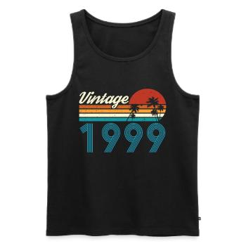 Vintage 1999 Vintage Anniversaire Rétro Vintage - Débardeur bio Premium Homme - noir - Devant - Michal (187cm)
