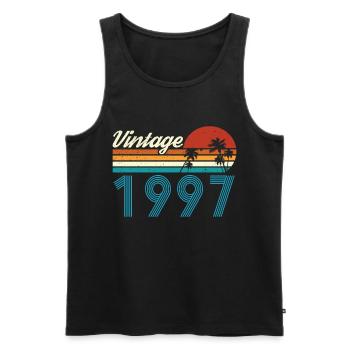 Vintage 1997 Vintage Birthday Retro Vintage - Men's Premium Organic Tank Top - black - Front - Michal (187cm)